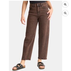 Brown barrel jeans size 6